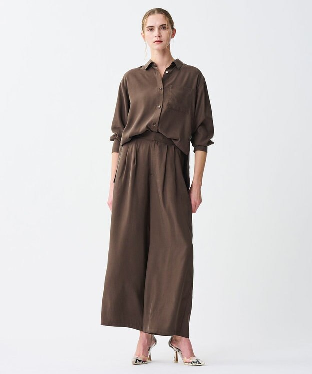 uncrave 【新色追加！】フィブリルシャンブレー ワイドパンツ ブラウン