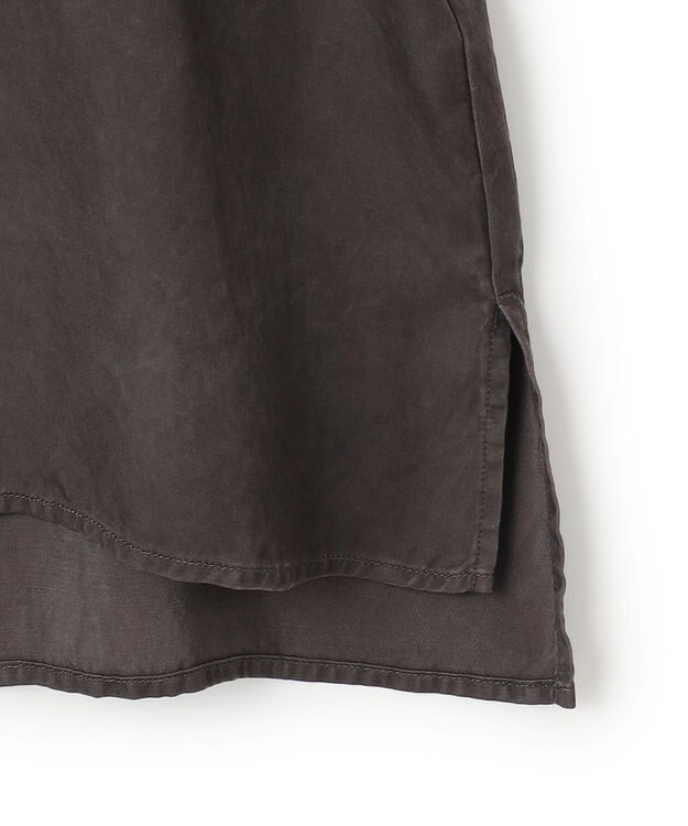 ICB 【洗える】 キュプラピグメントクロス ブラウス チャコール系