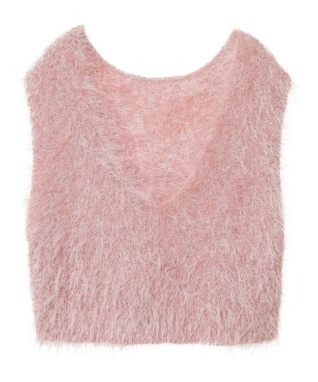 AMERICAN HOLIC 選べる丈２サイズ前後２ｗａｙシャギーベスト Pink