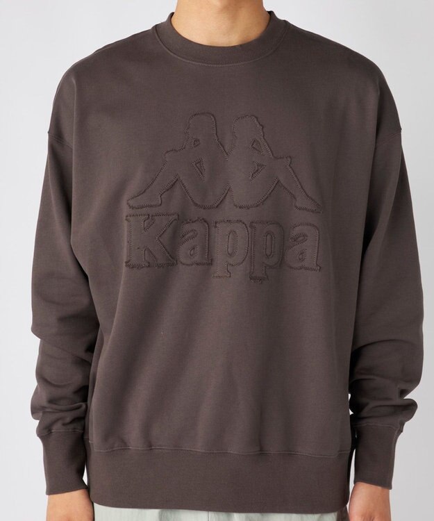 OP／FILA 【Kappa】オーバーサイズ ヘビーウェイトクルースウェット チャコールグレー