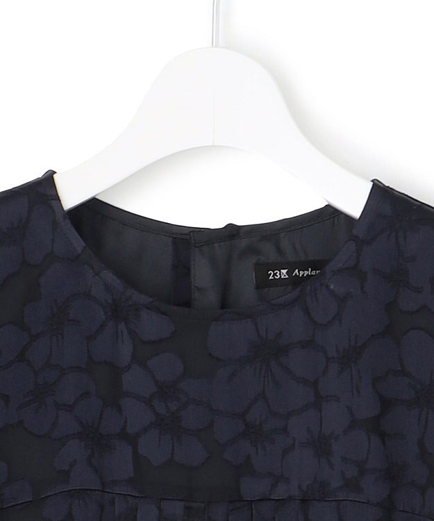 23区 【APPLAUDIR】フラワーサテンオパール ドレス ネイビー系