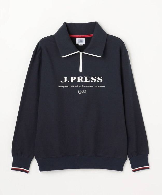 J.PRESS KIDS 【140-170cm】ミニ裏毛 ハーフジップ トレーナー ネイビー系