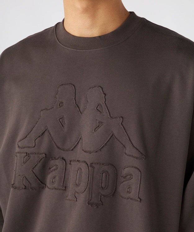 OP／FILA 【Kappa】オーバーサイズ ヘビーウェイトクルースウェット チャコールグレー