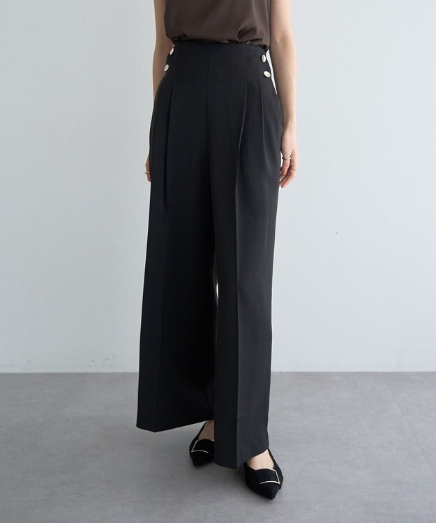 YECCA VECCA 金釦ワイドパンツ Black