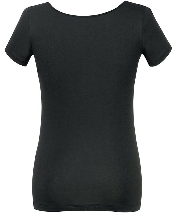 Wing インナー 【綿の贅沢オーガニック】 オーガニックコットン混素材 薄くて軽い ２分袖 EL1256 ウイング／ワコール ブラック