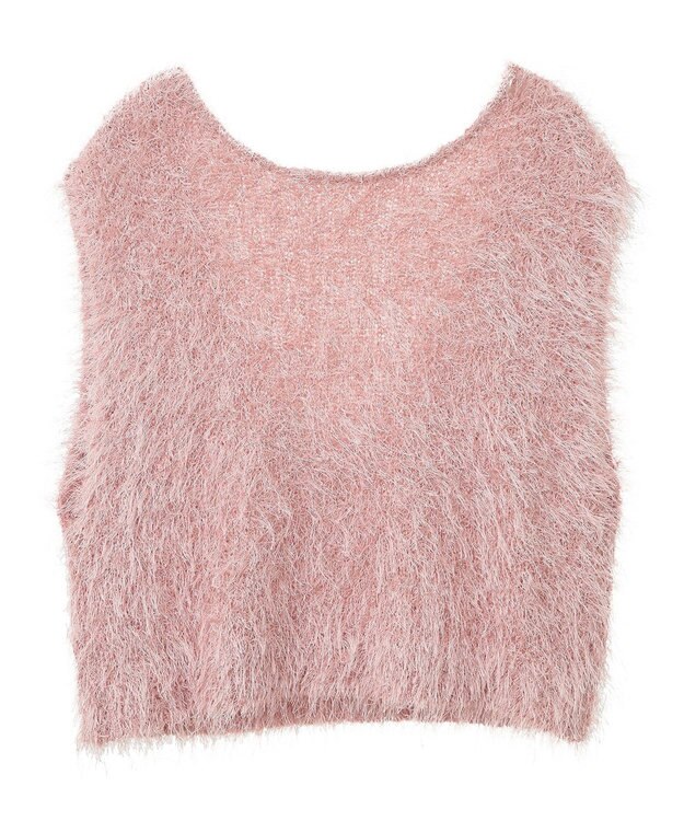 AMERICAN HOLIC 選べる丈２サイズ前後２ｗａｙシャギーベスト Pink