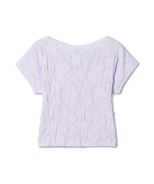 Chacott 【ノーソーイングニット】バレリーナネックコンパクトTシャツ ラベンダー