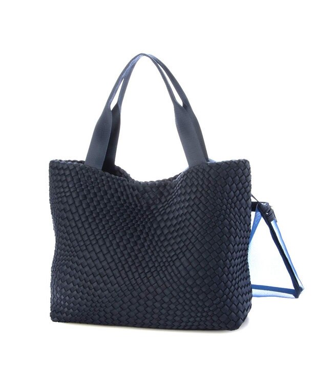 UNBILLION ポーチ付きネオプレーンメッシュビッグトートバッグ ネイビー