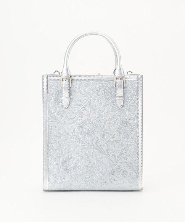 GRACE CONTINENTAL Square Tote シルバー