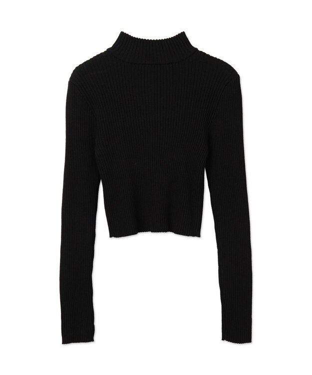 WEGO リブハイネックショートニット ブラック