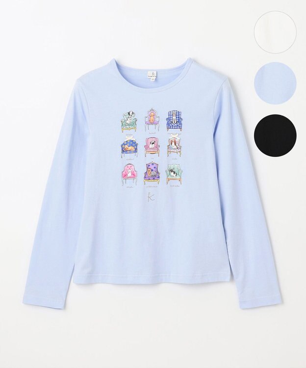 組曲 KIDS 【80-100㎝】アラカルトドッグ Tシャツ サックスブルー