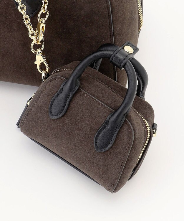 自由区 【SHIHOさん着用】スエードライクボストン バッグ スレート