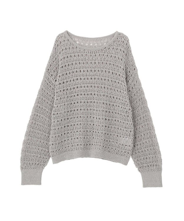 earth music&ecology メッシュニットプルオーバー Gray
