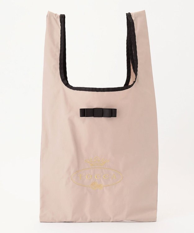 TOCCA 【WEB＆一部店舗限定】【折り畳み収納可能】POINT OF RIBBON ECOBAG エコバッグ ベージュ系