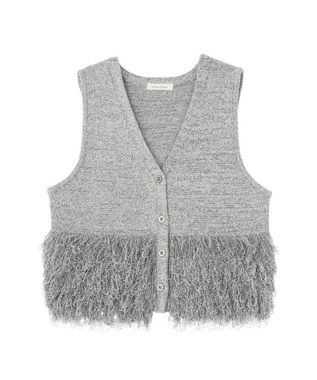 Green Parks ブークレループニットベスト Gray Mixture