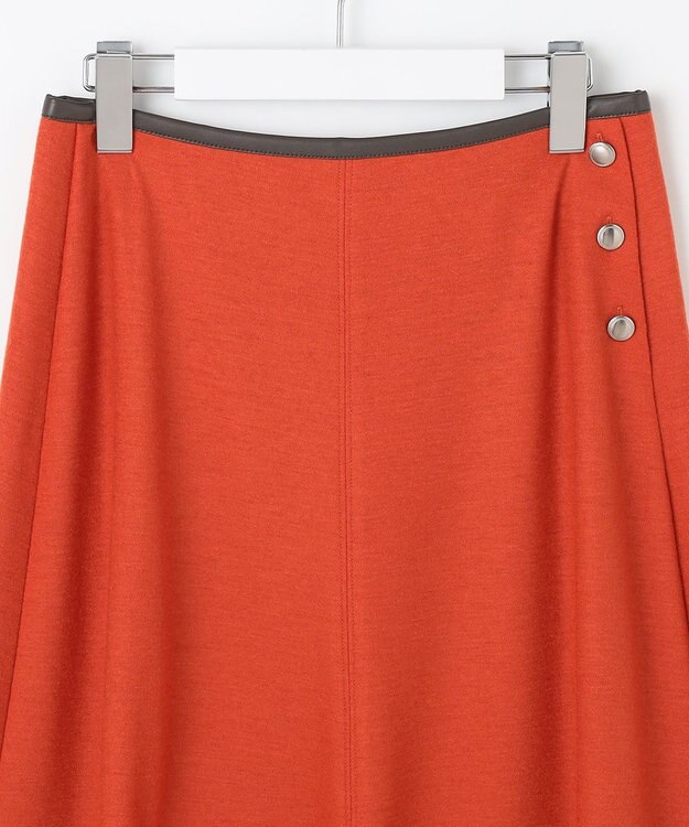 J.PRESS LADIES L 【洗える】ウールスムース スカート オレンジ系