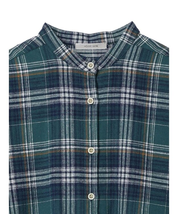 CRAFT STANDARD BOUTIQUE チェックバンドカラーサークルブラウス Green