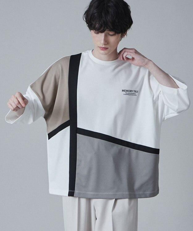 WEGO ドルマンポンチカラーブロックT（S） ベージュ