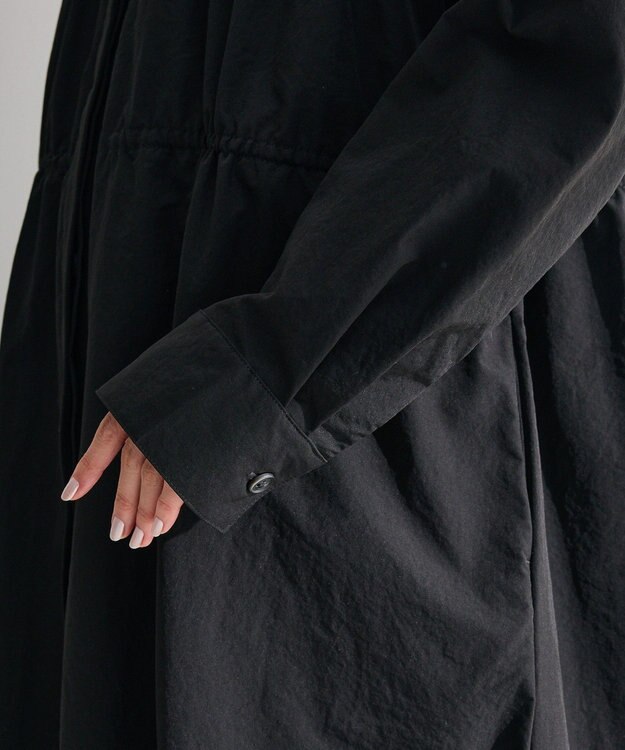 Green Parks ギャザードロストワンピース Black