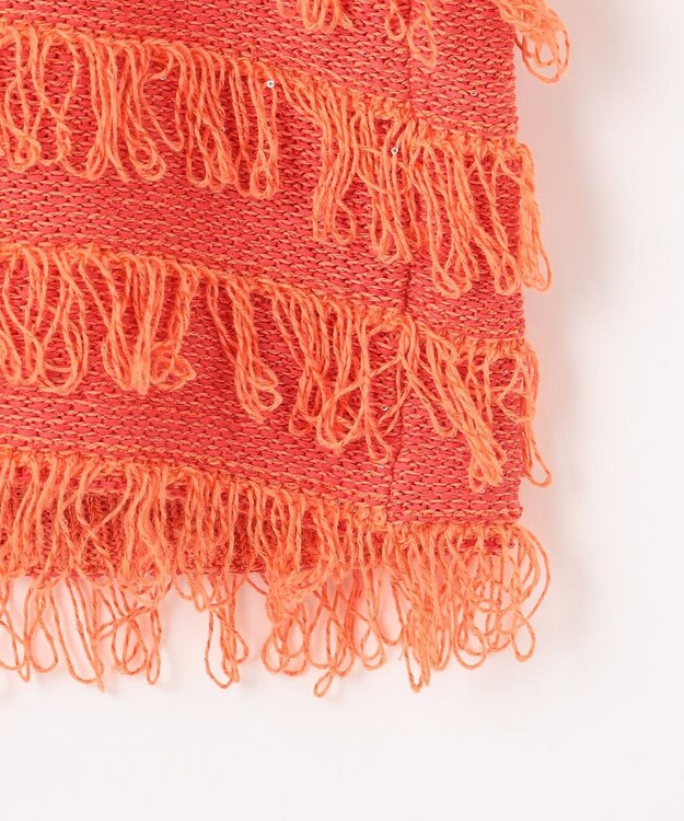 自由区 【カトリエムブーケ】Paillette フリンジプルオーバー オレンジ