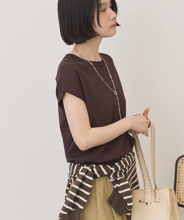 AMERICAN HOLIC フレンチスリーブニットプルオーバー Brown