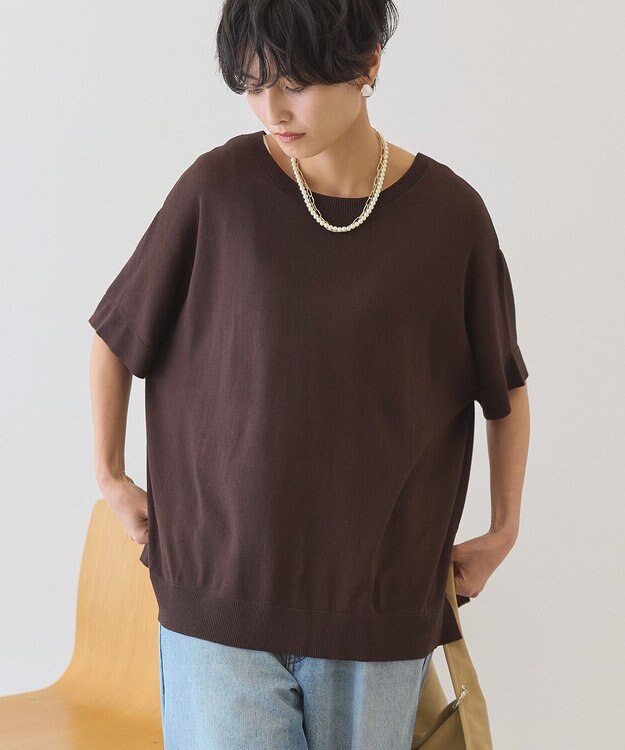 AMERICAN HOLIC 【前後2WAY】ポンチョニット Brown