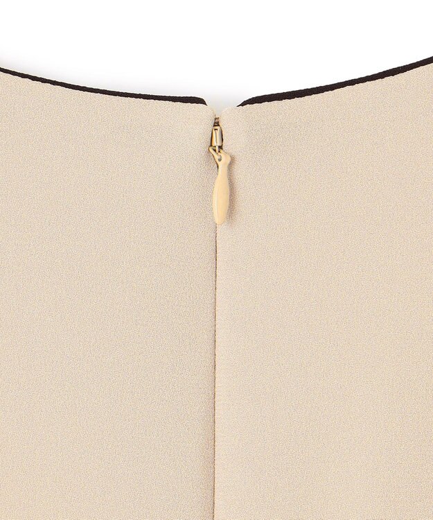 BEIGE， 【洗える・L-size】CINDY / クルーネックドレス Sheer Orange × White