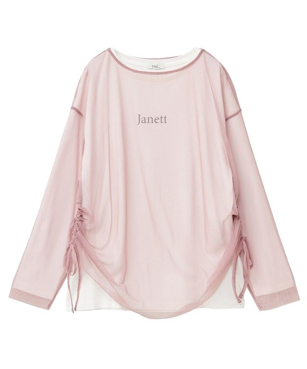 earth music&ecology ＳＥＴ２点ドロストシアープルオーバー＋ロゴＴｅｅ Pink