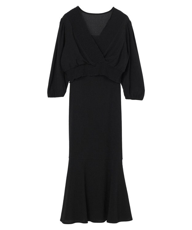 earth music&ecology ＳＥＴ２点カシュクールプルオーバー＋ワンピース Black