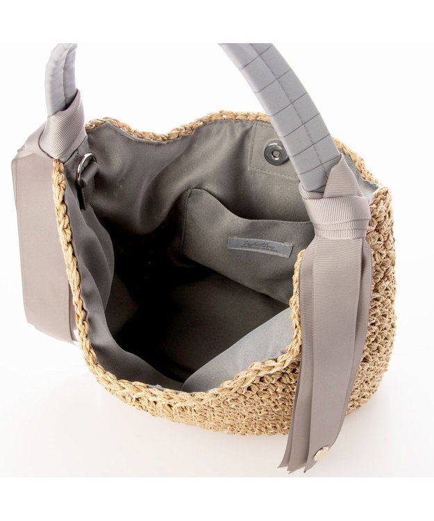 UNBILLION カシュカシュ cachecache / 下がりグログランクロッシェ2wayミニトート GY