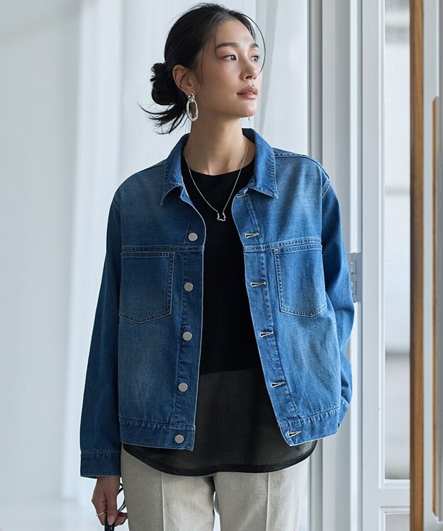 ICB L 【先行予約】 ライトストレッチデニム ジャケット ブルーデニム