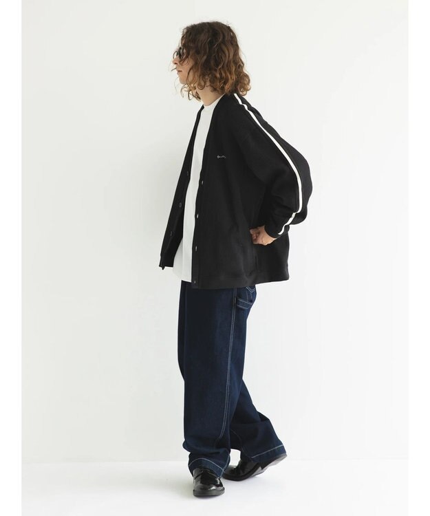 CRAFT STANDARD BOUTIQUE 【リサイクル】ラインカーディガン Black