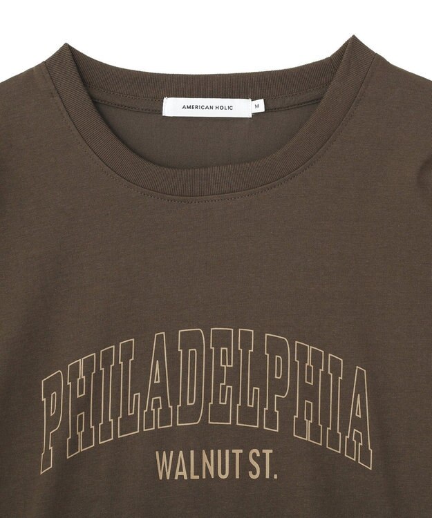 AMERICAN HOLIC 【マルチ機能】カレッジロゴＴシャツ Brown