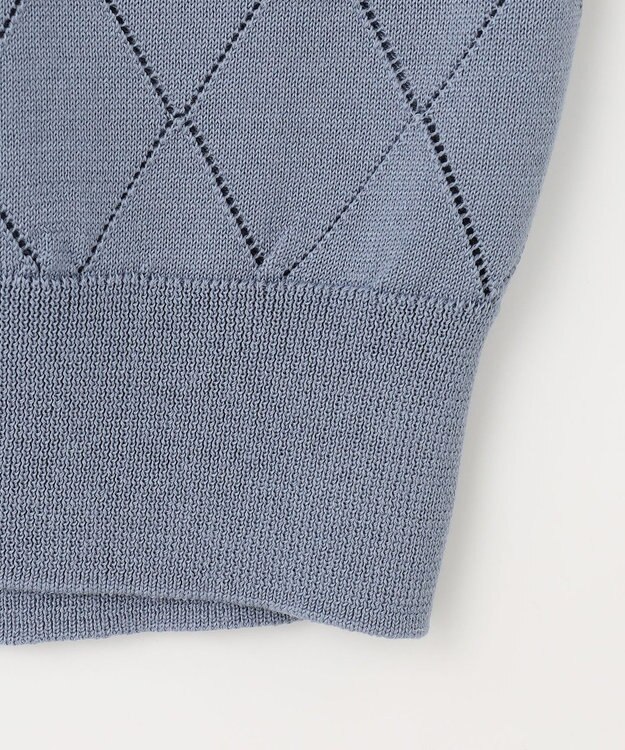 J.PRESS LADIES 【洗える・抗菌防臭】COTTON POLYESTER ポロ ニット ソフトブルー系