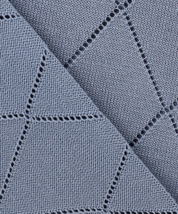 J.PRESS LADIES 【洗える・抗菌防臭】COTTON POLYESTER ポロ ニット ソフトブルー系