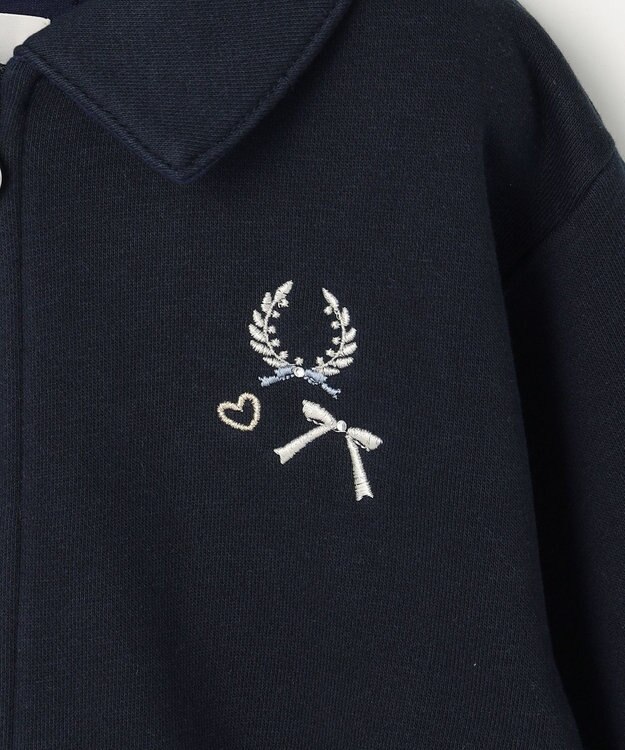 組曲 KIDS 【110-140㎝】ラウンドカラージップアップパーカー ネイビー