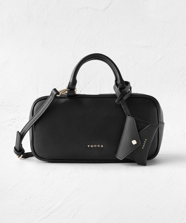 TOCCA CLAVIER LEATHER BOSTON BAG ボストンバッグ ブラック系
