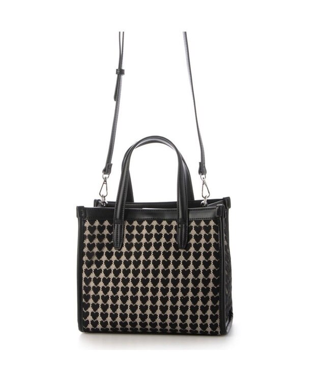 UNBILLION カシュカシュ cachecache / ハート柄レーススクエア2wayトート ブラック