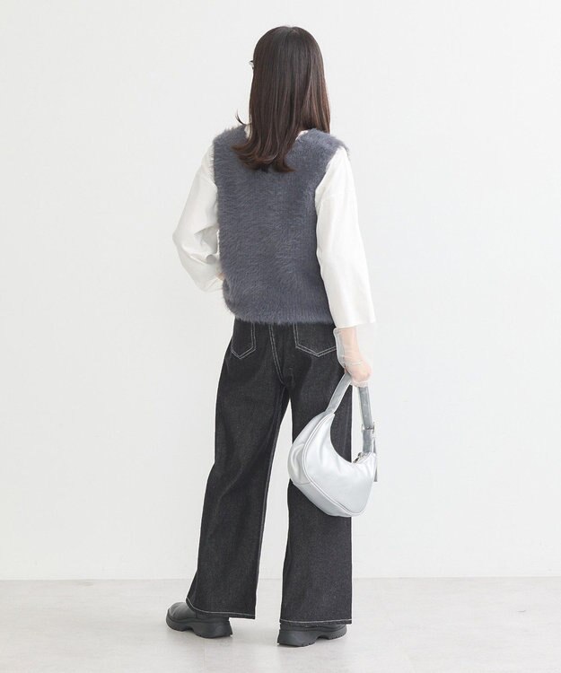 earth music&ecology シャギーベスト Light Gray