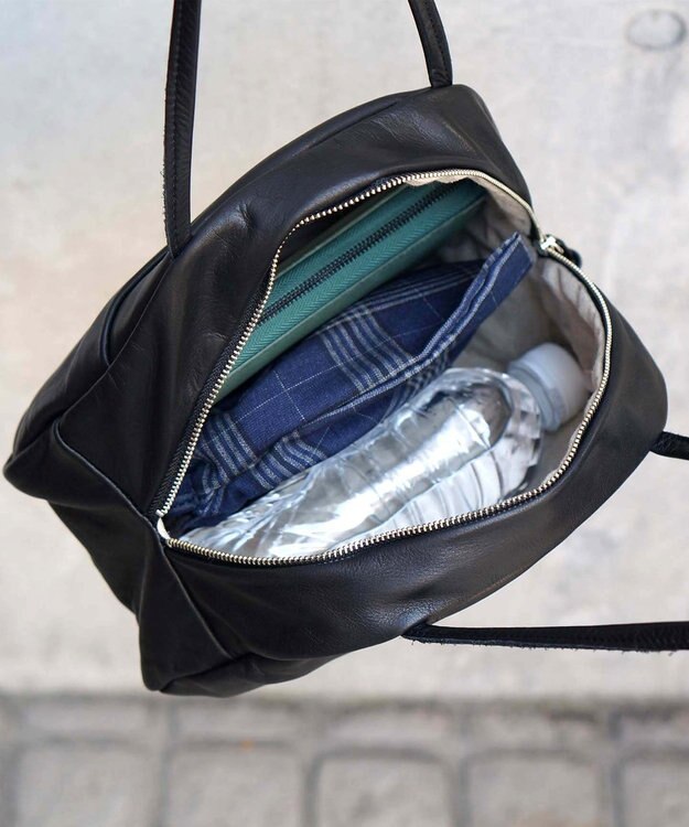 FOLNA RD ソフトレザーボストンバッグ S-SIZE ブラック