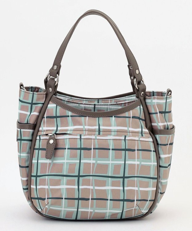 Y'SACCS ドローイングチェック2WAYミニトート グレージュ