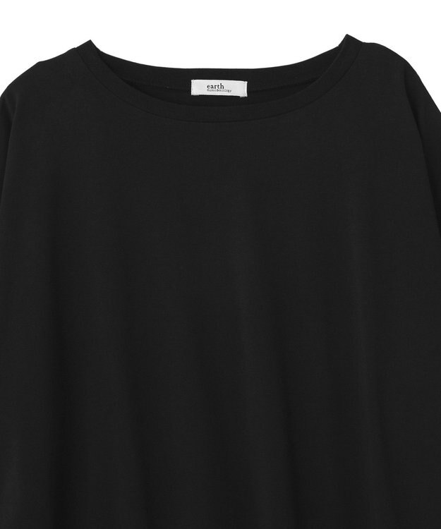 earth music&ecology アシメレースビッグTシャツ Black