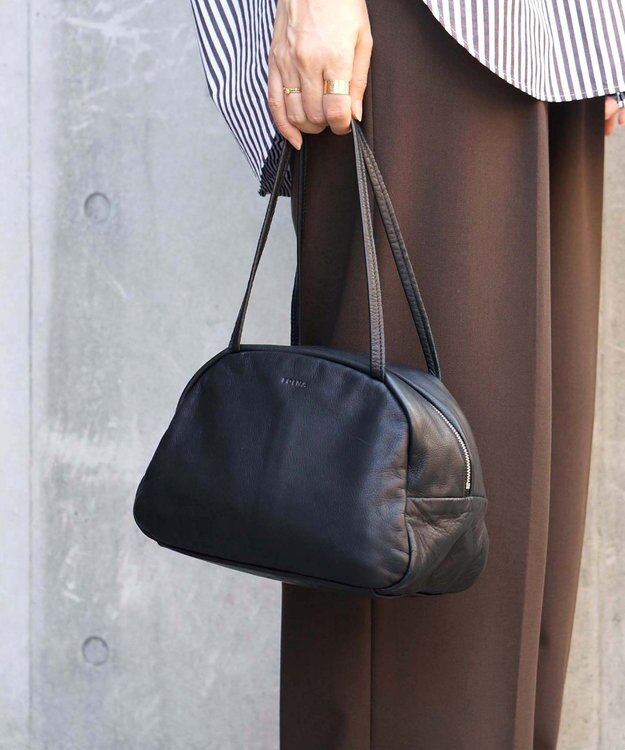 FOLNA RD ソフトレザーボストンバッグ S-SIZE ブラック