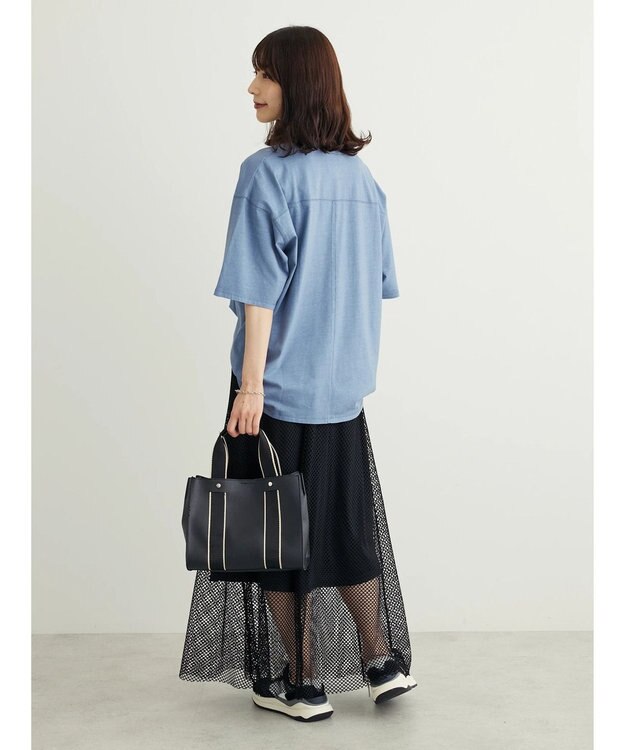 Green Parks ５分袖ピグメントロゴプルオーバー Blue