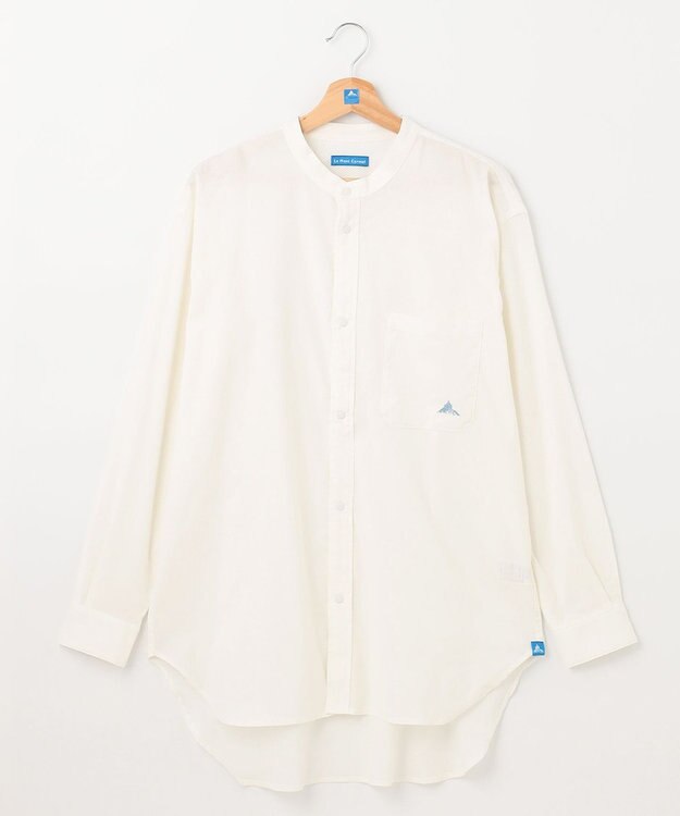 SHARE PARK MENS 【UVカット・撥水・ストレッチ】イージーデニムノーカラーシャツ アイボリー系