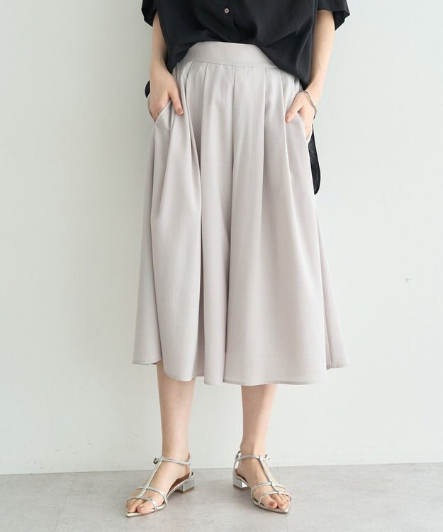 YECCA VECCA 【UVカット】ガウチョパンツ Light Gray