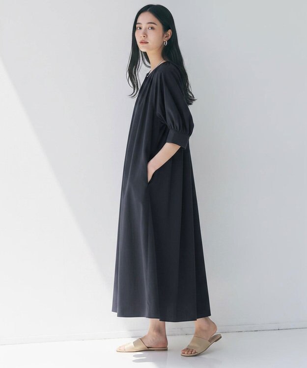 UNFILO L コンフォート ワンピース ネイビー
