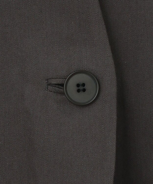 ICB 【吸水速乾機能付き】ペーパーコットンリネンツイル　ノーカラージャケット チャコール系