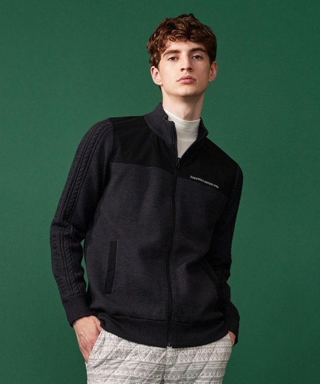 MEN】リバーシブル ニットブルゾン 1着で2つコーデが楽しめる 柔らかい