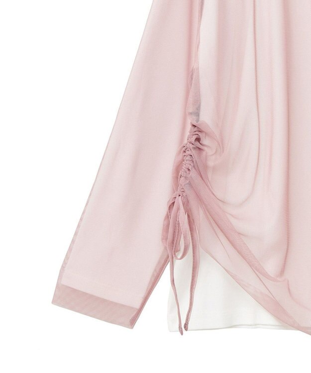 earth music&ecology ＳＥＴ２点ドロストシアープルオーバー＋ロゴＴｅｅ Pink